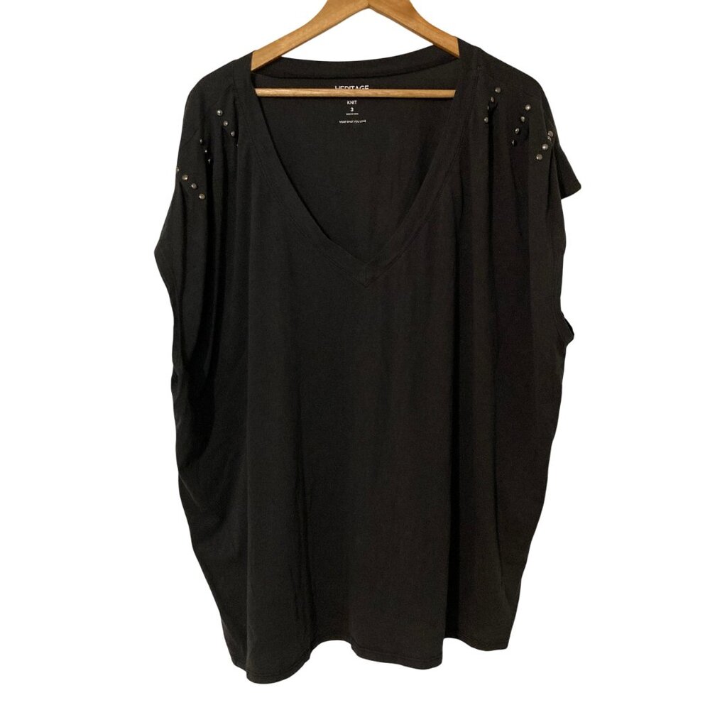 Torrid Oversized Sleeveless T-shirt with Dome Stud Shoulder Details